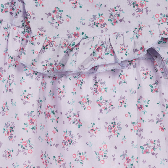 Bluză din bumbac cu imprimeu floral, violet Benetton 243083 2
