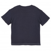 Tricou din bumbac cu imprimeu grafic, pe albastru închis Sisley 243087 2