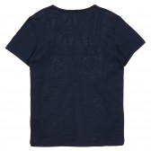 Tricou din bumbac cu imprimeu grafic, culoarea albastru închis Sisley 243092 3