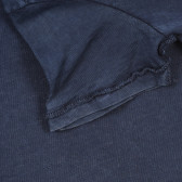Tricou din bumbac cu inscripții, albastru închis Sisley 243134 3