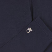 Colanți din bumbac cu logo-ul mărcii pentru bebeluș, albastru închis Benetton 243186 3