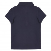 Bluză din bumbac cu mâneci scurte și guler pentru bebeluș, culoarea albastru închis. Benetton 243265 2
