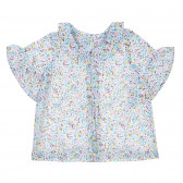 Bluză din bumbac cu imprimeu floral pentru bebeluș, pe alb Benetton 243326 