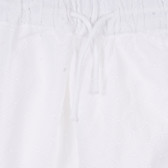 Pantaloni scurți din bumbac cu broderie, albi Benetton 243363 2