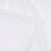 Pantaloni scurți din bumbac cu broderie, albi Benetton 243365 4