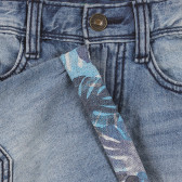 Pantaloni scurți din denim cu detalii florale, albastru deschis Benetton 243367 2