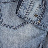 Pantaloni scurți din denim cu detalii florale, albastru deschis Benetton 243369 4