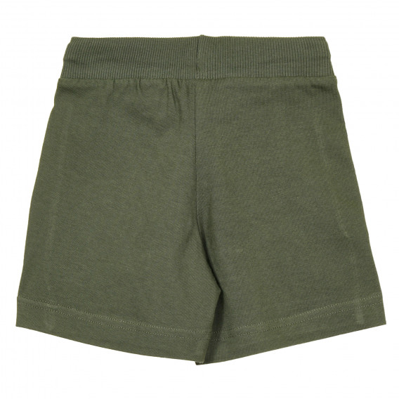 Pantaloni scurți din bumbac pentru bebeluși, de culoare verde închis Benetton 243437 4