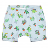 Pantaloni scurți din bumbac cu imprimeu cactus pentru bebeluș, albastru Benetton 243438 