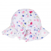 Pălărie de bumbac cu imprimeu floral pentru bebeluși, albă Benetton 243447 2