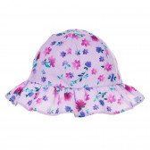 Pălărie de bumbac cu imprimeu floral pentru bebelusi, mov Benetton 243449 