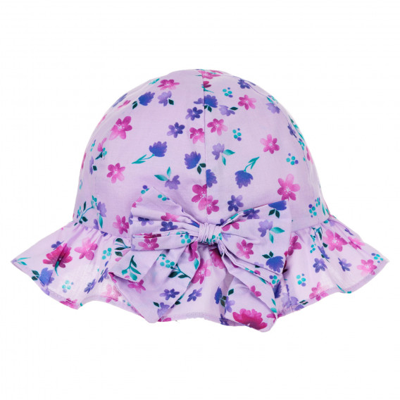 Pălărie de bumbac cu imprimeu floral pentru bebelusi, mov Benetton 243450 2