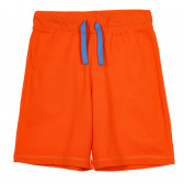 Pantaloni scurți din bumbac cu logo-ul mărcii, portocaliu Benetton 243452 