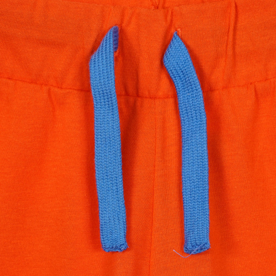 Pantaloni scurți din bumbac cu logo-ul mărcii, portocaliu Benetton 243453 2