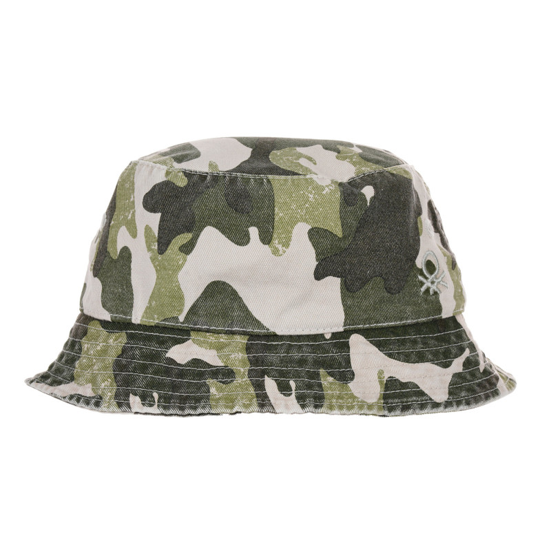 Pălărie din denim cu imprimeu de camuflaj  243456