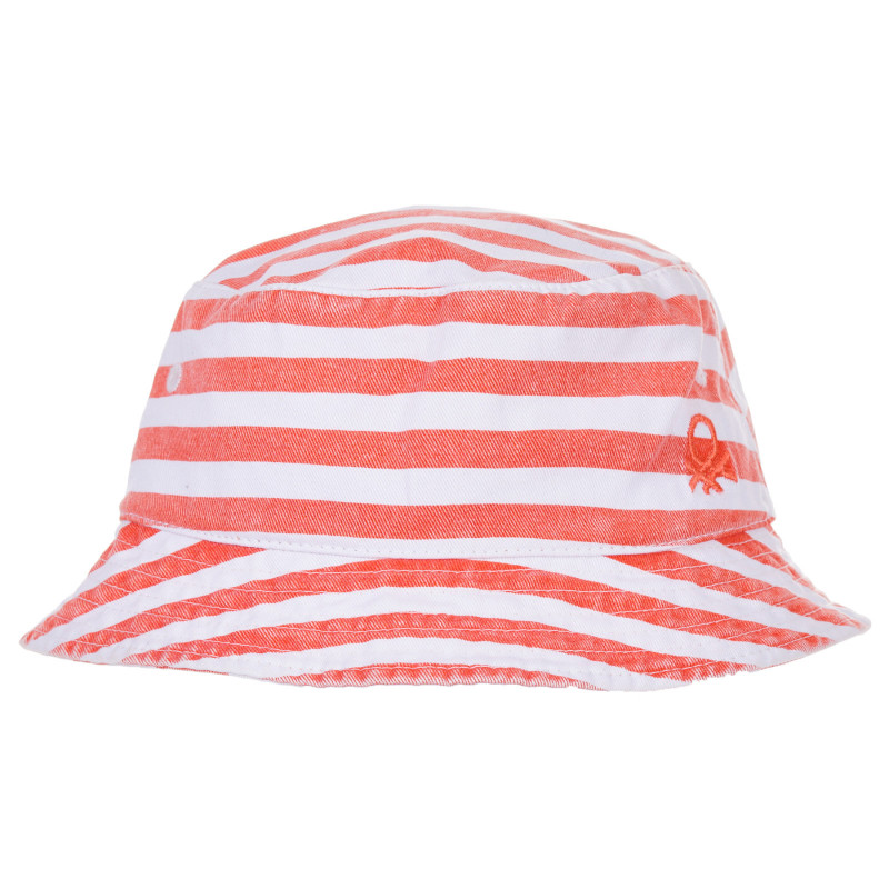 Pălărie de bumbac cu dungi albe și portocalii pentru bebeluși  243459
