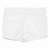 Pantaloni scurți din denim cu aplicație pentru bebeluș, albi Benetton 243465 4