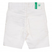 Pantaloni scurți din denim pentru copii, albi Benetton 243477 4