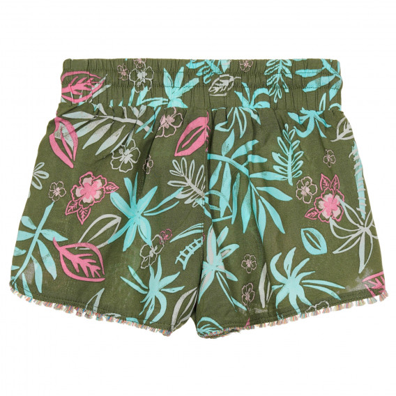 Pantaloni scurți cu imprimeu floral pentru bebeluș, verzi Benetton 243502 4