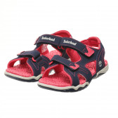 Sandale cu accente roz cu velcro, albastru închis Timberland 243519 