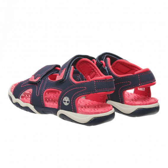 Sandale cu accente roz cu velcro, albastru închis Timberland 243521 2