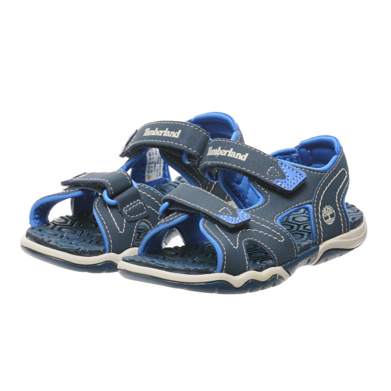 Sandale cu accente de velcro și albastru deschis, albastre închis  243522