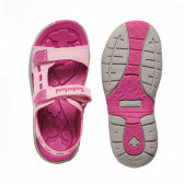 Sandale cu velcro și accente roz închis, roz Timberland 243532 3