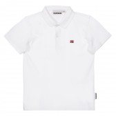 Tricou din bumbac cu guler, de culoare albă Napapijri 243672 