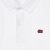 Tricou din bumbac cu guler, de culoare albă Napapijri 243673 2