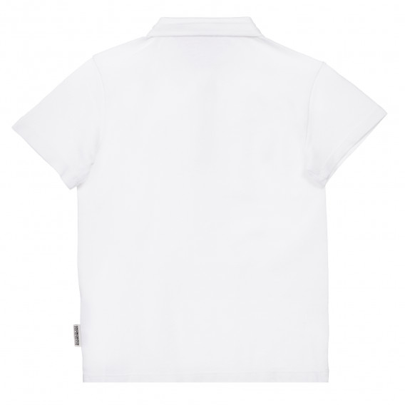 Tricou din bumbac cu guler, de culoare albă Napapijri 243674 3