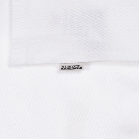 Tricou din bumbac cu guler, de culoare albă Napapijri 243675 4