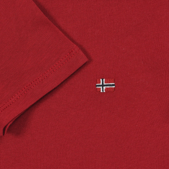 Tricou din bumbac cu aplicație mică, roșu Napapijri 243681 2