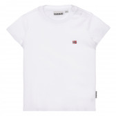 Tricou din bumbac cu aplicație mică, alb Napapijri 243684 