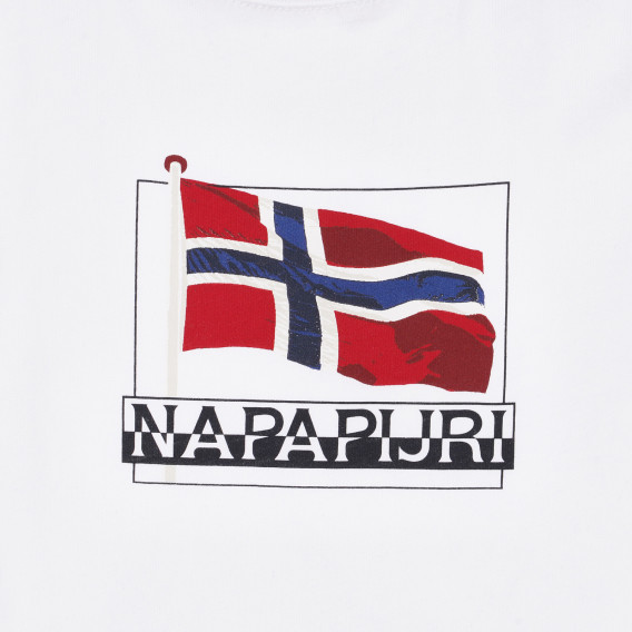 Tricou alb din bumbac cu sigla mărcii Napapijri 243698 2