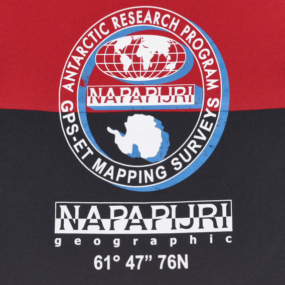 Tricou din bumbac cu accente roșii, albastru Napapijri 243713 3