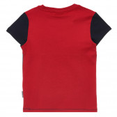 Tricou din bumbac cu accente roșii, albastru Napapijri 243714 4