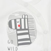 Body din bumbac cu zebră pentru bebeluș, alb Pinokio 243887 3