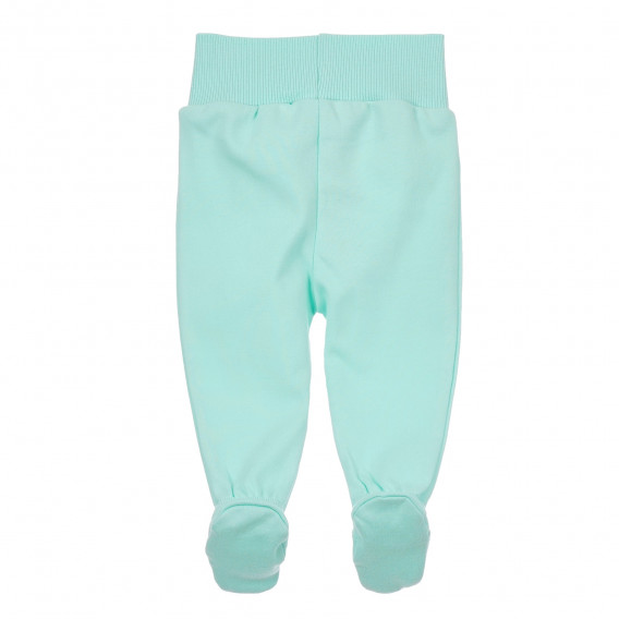 Pantaloni cu botoși din bumbac pentru bebeluș, culoarea mentă Pinokio 243961 5