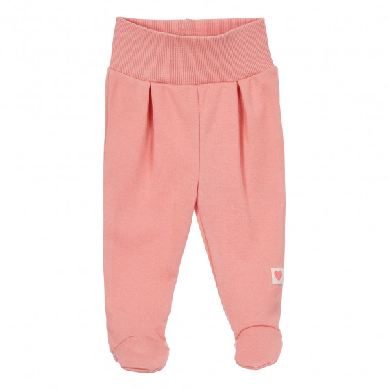 Pantaloni cu botoși din bumbac pentru bebeluș, culoarea roz Pinokio 243962 2