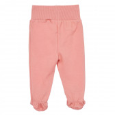 Pantaloni cu botoși din bumbac pentru bebeluș, culoarea roz Pinokio 243965 5