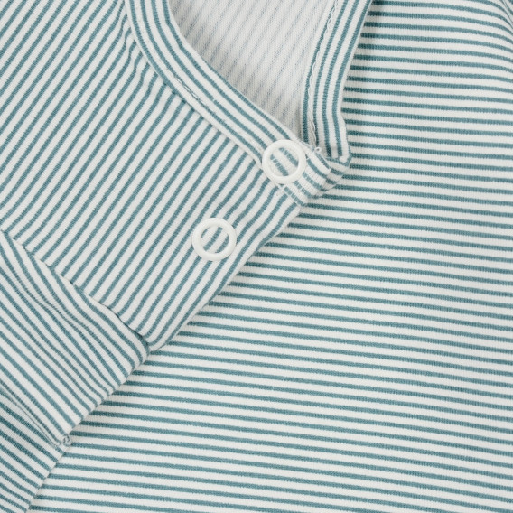Bluză din bumbac cu mâneci lungi pentru bebeluși în dungi albe și albastre Pinokio 244089 4