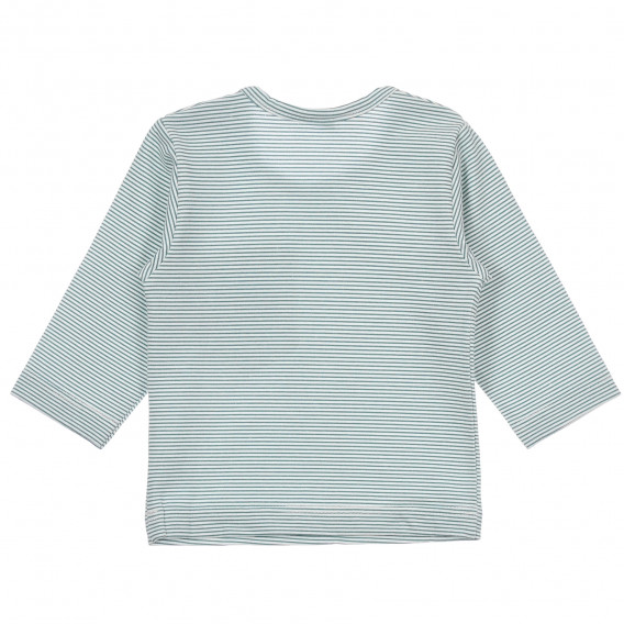Bluză din bumbac cu mâneci lungi pentru bebeluși în dungi albe și albastre Pinokio 244090 5