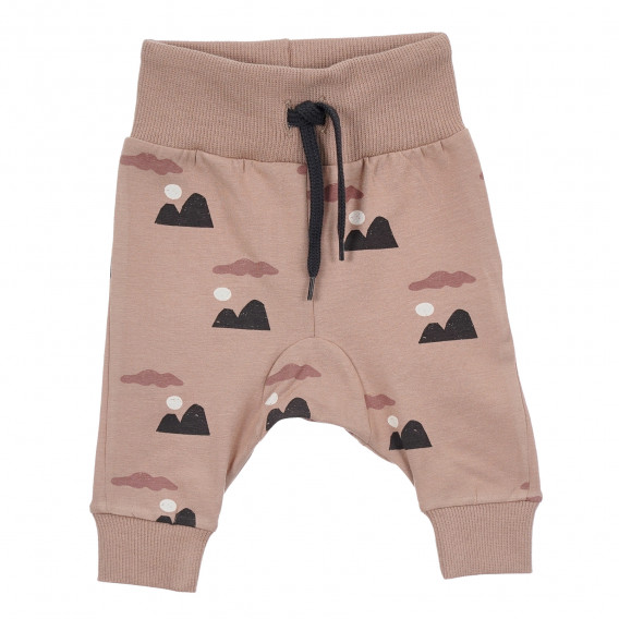 Pantaloni din bumbac cu imprimeu grafic pentru bebeluș, roz Pinokio 244144 2