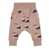 Pantaloni din bumbac cu imprimeu grafic pentru bebeluș, roz Pinokio 244147 5