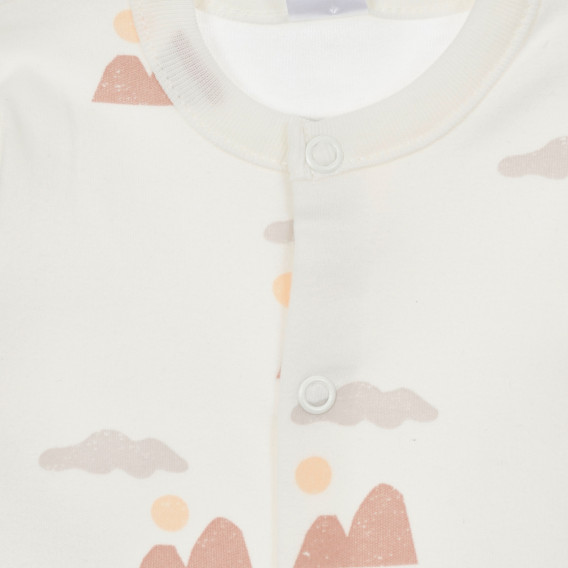 Salopetă din bumbac cu imprimeu grafic pentru bebeluș, de culoare albă Pinokio 244149 3