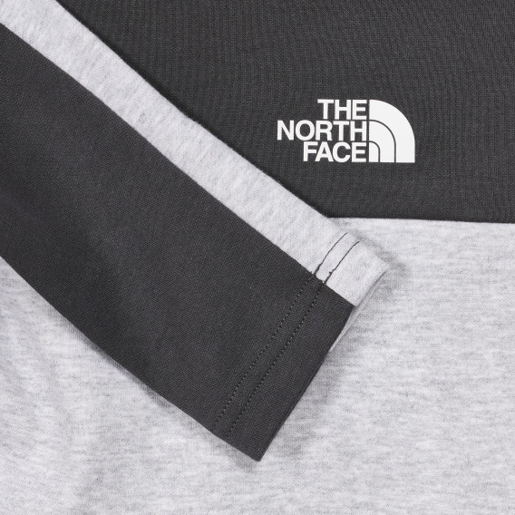 Hanorac din bumbac cu fermoar și logo-ul mărcii, negru și gri The North Face 244208 2