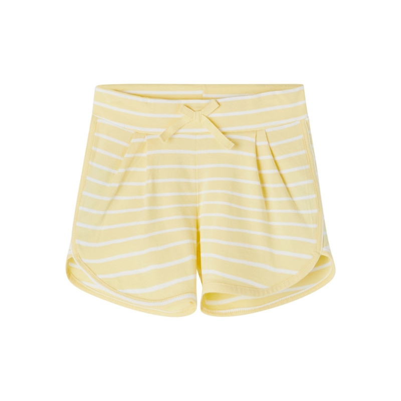 Pantaloni scurți din bumbac organic în dungi albe și galbene, Name it  244430
