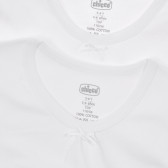 Set Chicco de două tricouri din bumbac alb cu panglică Chicco 244957 4