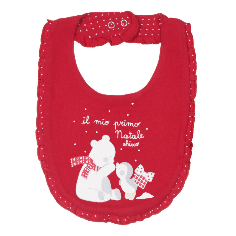 Bavetă roșie din bumbac cu imprimeu, pentru bebeluși, Chicco   245245