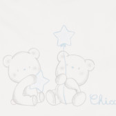 Bavetă Chicco din bumbac alb cu doi ursuleți de pluș Chicco 245475 2